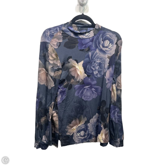 Top Long Sleeve By Johnny Was In Blue & Grey, Size: M
