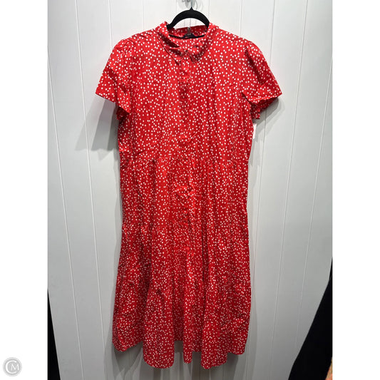 Dress Casual Maxi By Joules In Red & White, Size: 14