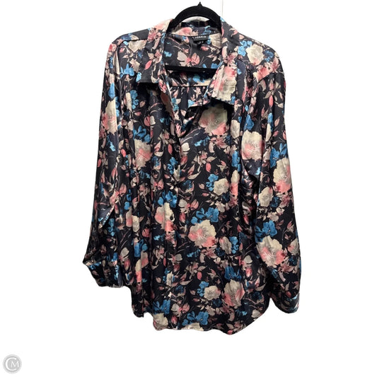 Blouse Long Sleeve By Torrid In Blue & Pink, Size: 3x