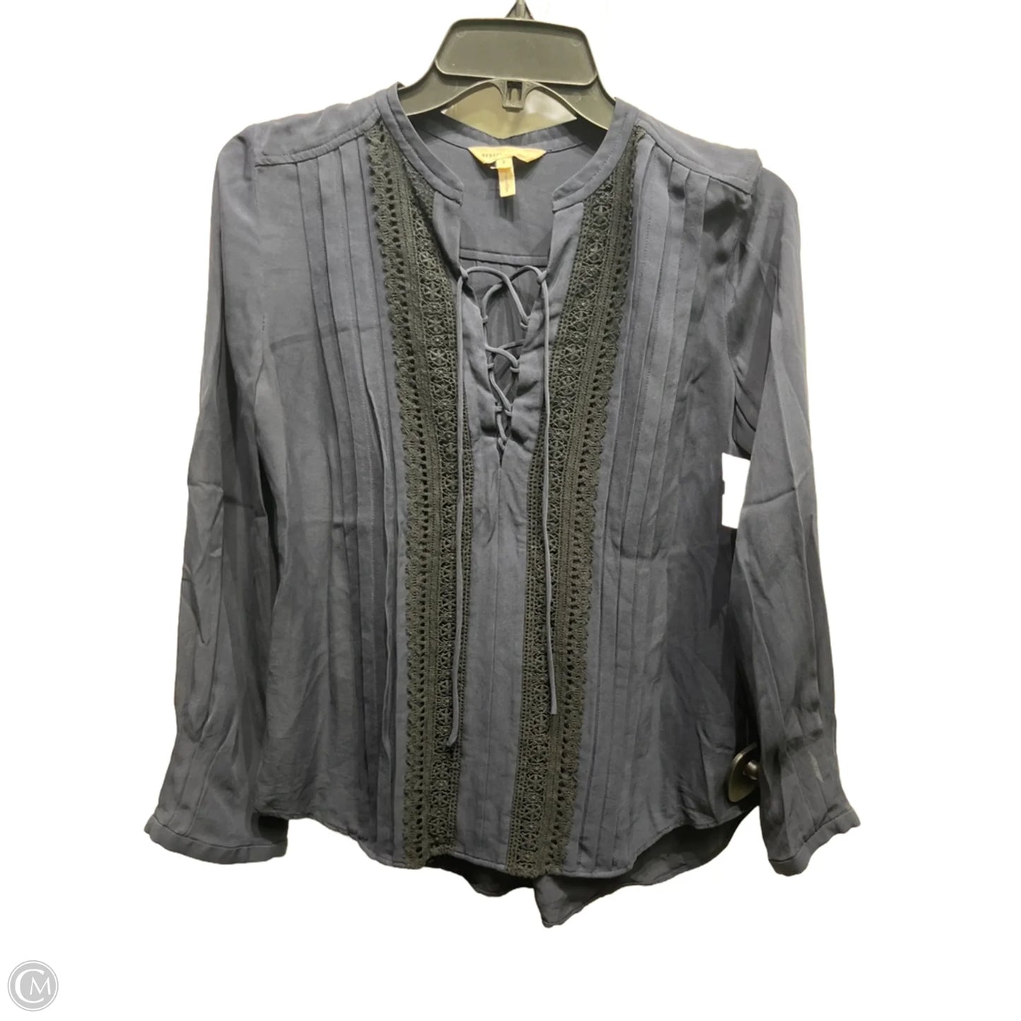 Blouse Long Sleeve By Rebecca Taylor In Navy, Size: 2