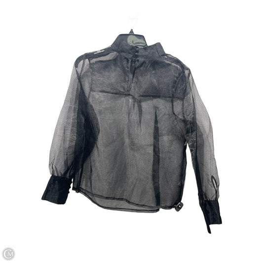 Blouse Long Sleeve By Cache In Black, Size: S
