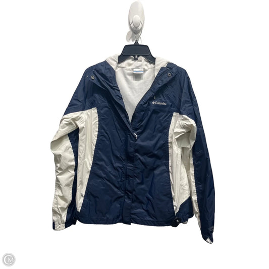 Jacket Windbreaker By Columbia In Blue & White, Size: Xl