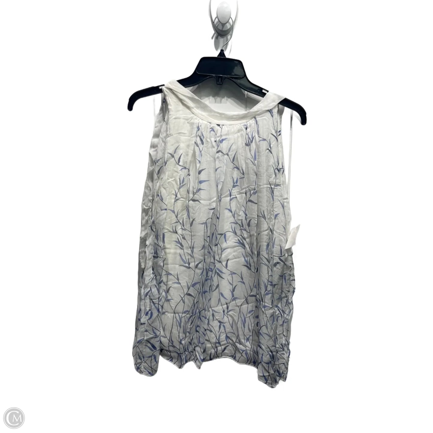 Blouse Sleeveless By M Made In Italy In Blue & White, Size: L