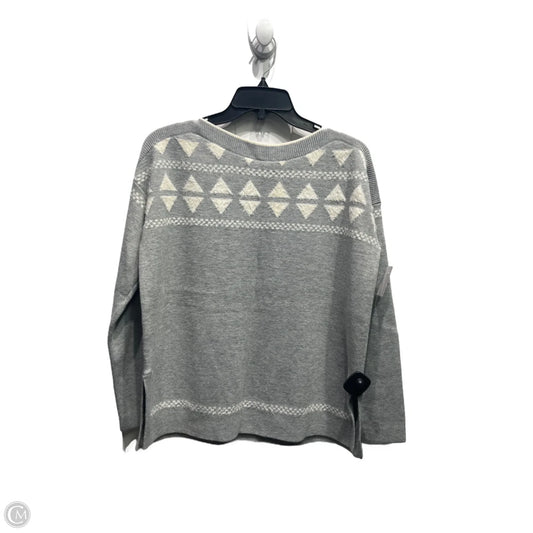 Sweater By Loft In Grey & White, Size: S