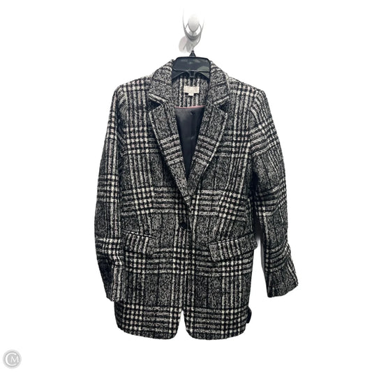 Coat Trench Coat By Loft In Black & White, Size: 10