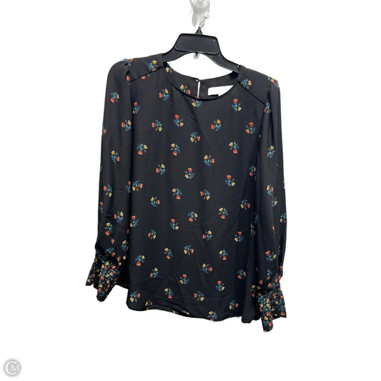Top Long Sleeve By Loft In Black & Blue, Size: L