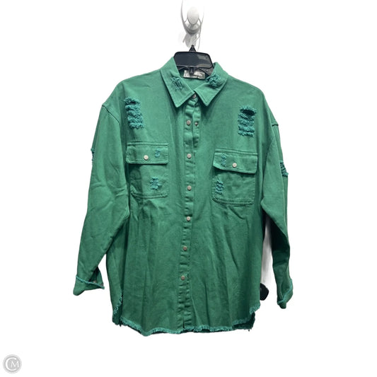 Jacket Denim By HEYDAY In Green, Size: M