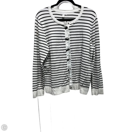 Sweater Cardigan By Charter Club In Black & White, Size: Xxl