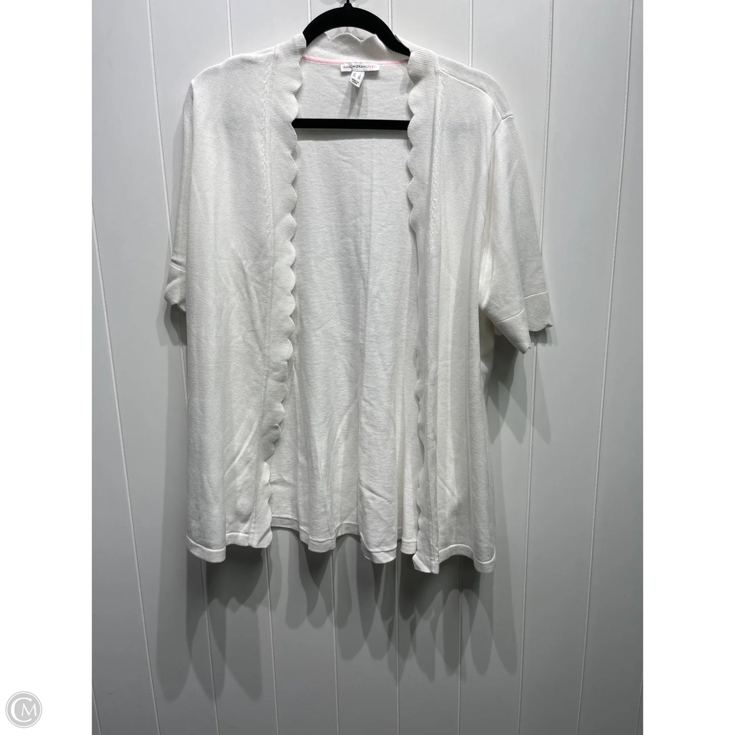 Sweater Cardigan By Isaac Mizrahi Live Qvc In White, Size: L