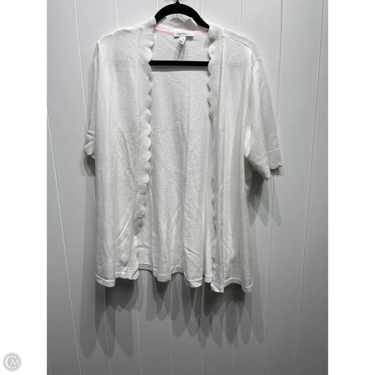 Sweater Cardigan By Isaac Mizrahi Live Qvc In White, Size: L