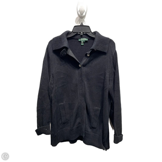 Sweater Cardigan By Ralph Lauren In Black, Size: 2x
