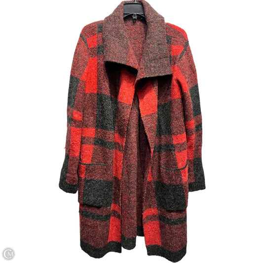 Sweater Cardigan By Clothes Mentor In Black & Red, Size: L