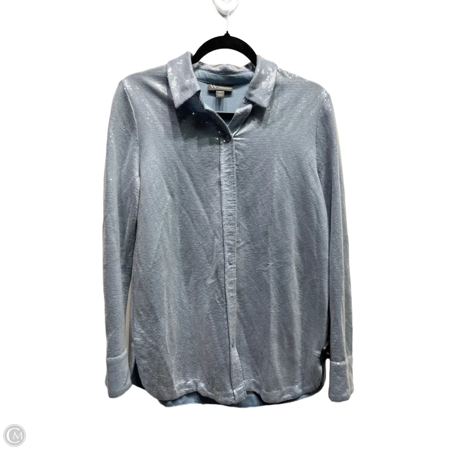 Blouse Long Sleeve By Worthington In Grey, Size: Xs
