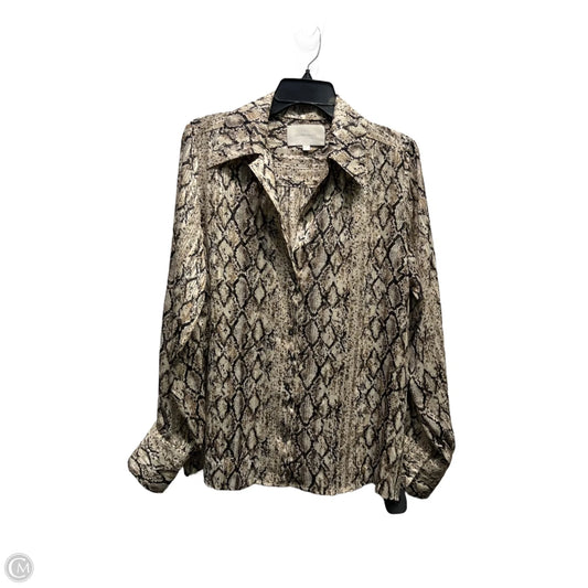 Blouse Long Sleeve By BROCHU WALKER In Snakeskin Print, Size: L