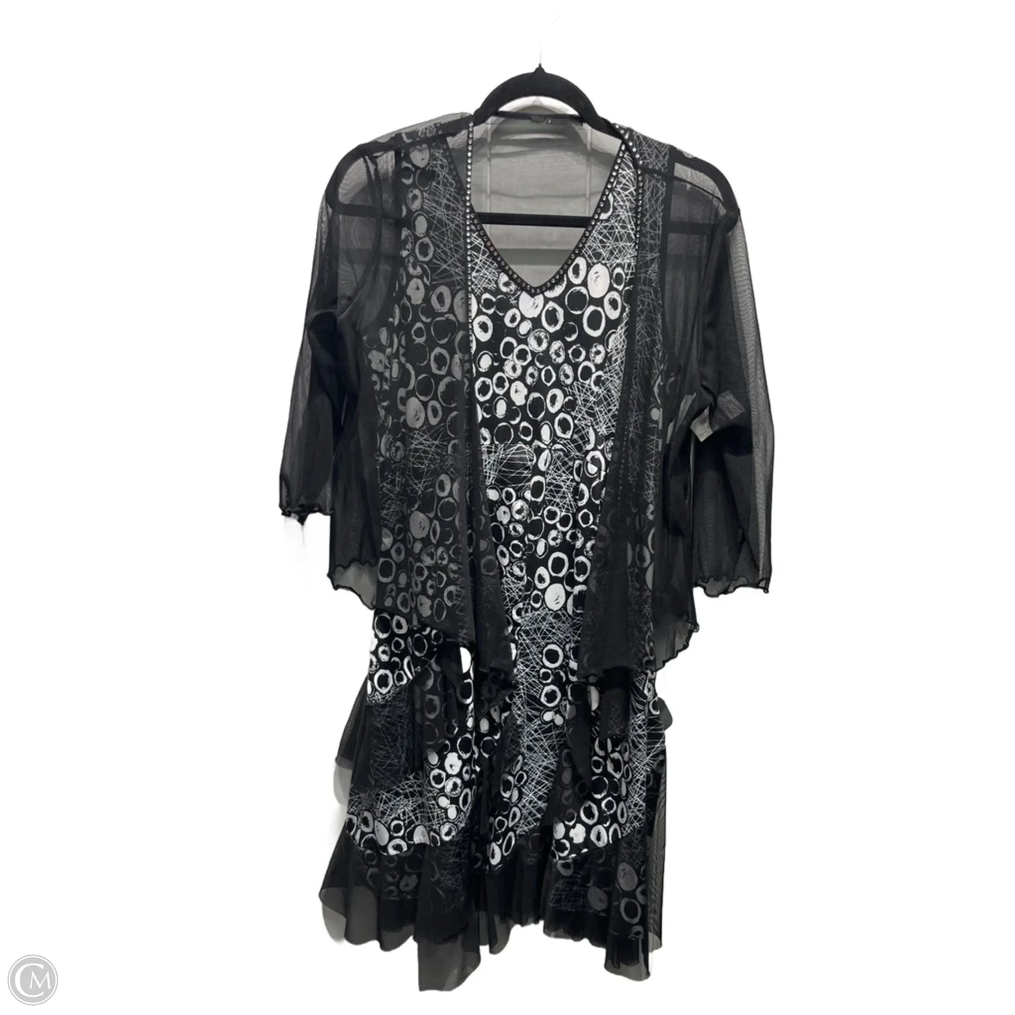 Dress Set 2pc By CHRISTALINE In Black & White, Size: M