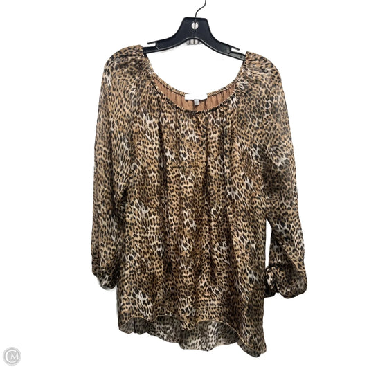 Blouse Long Sleeve By Tempo Paris In Animal Print, Size: S