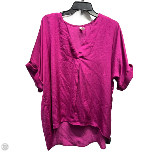 Blouse Short Sleeve By Glam In Purple, Size: M