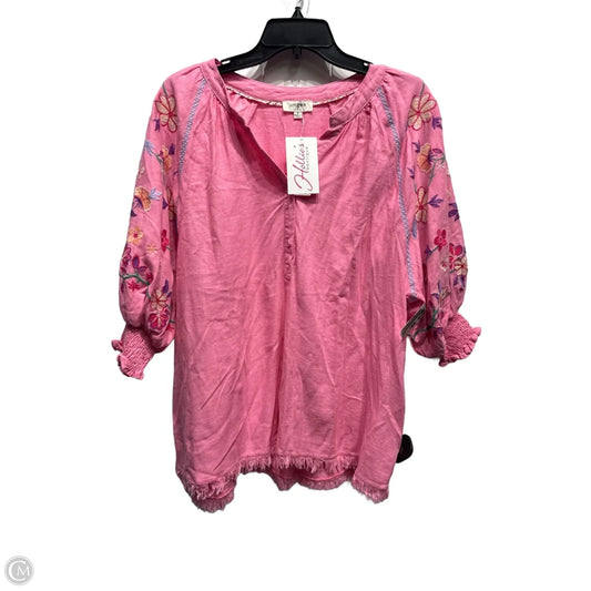 Top Short Sleeve By Umgee In Pink, Size: M