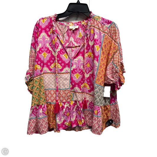 Top Short Sleeve By Umgee In Orange & Pink, Size: S