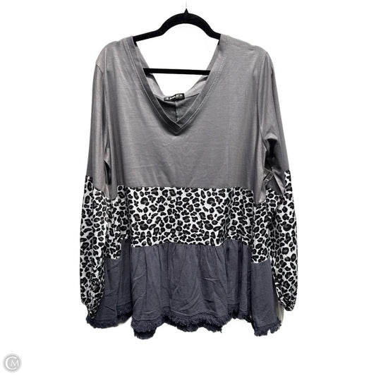 Top Long Sleeve By Sheilay In Black & Grey, Size: M