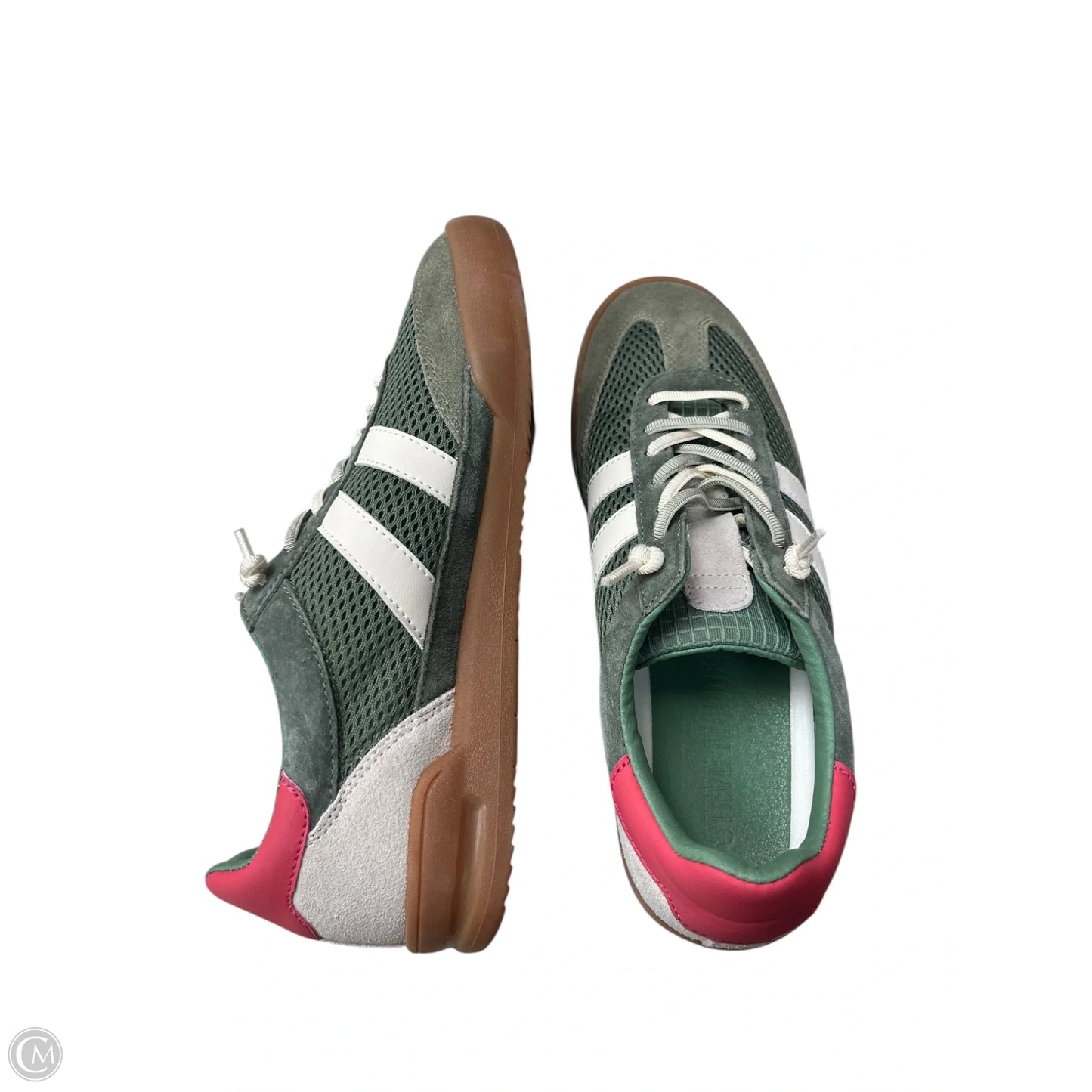 Shoes Sneakers By Steve Madden In Green & White, Size: 9