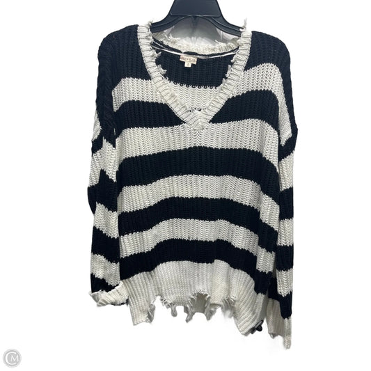 Sweater By Hem & Thread In Black & White, Size: M