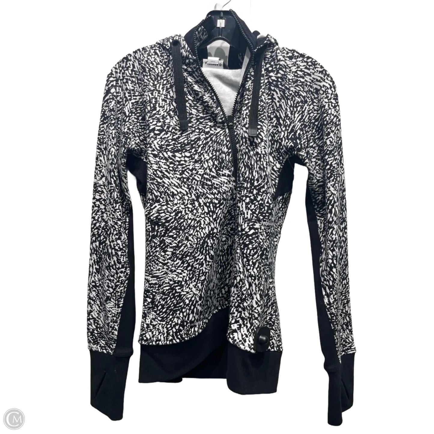 Sweatshirt Hoodie By Athleta In Black & White, Size: M