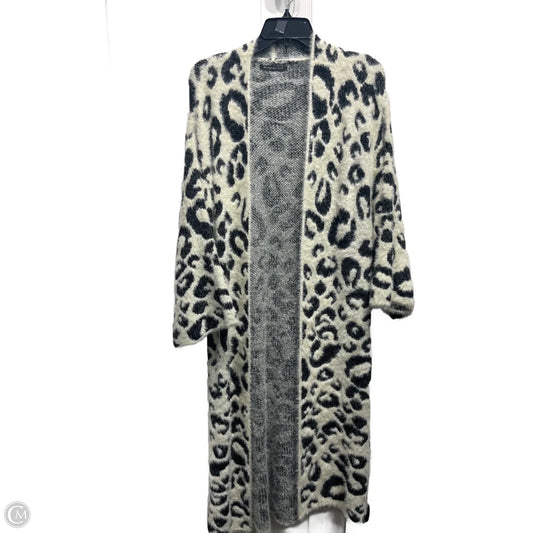 Sweater Cardigan By Do Everything In Love In Grey & White, Size: Osfm
