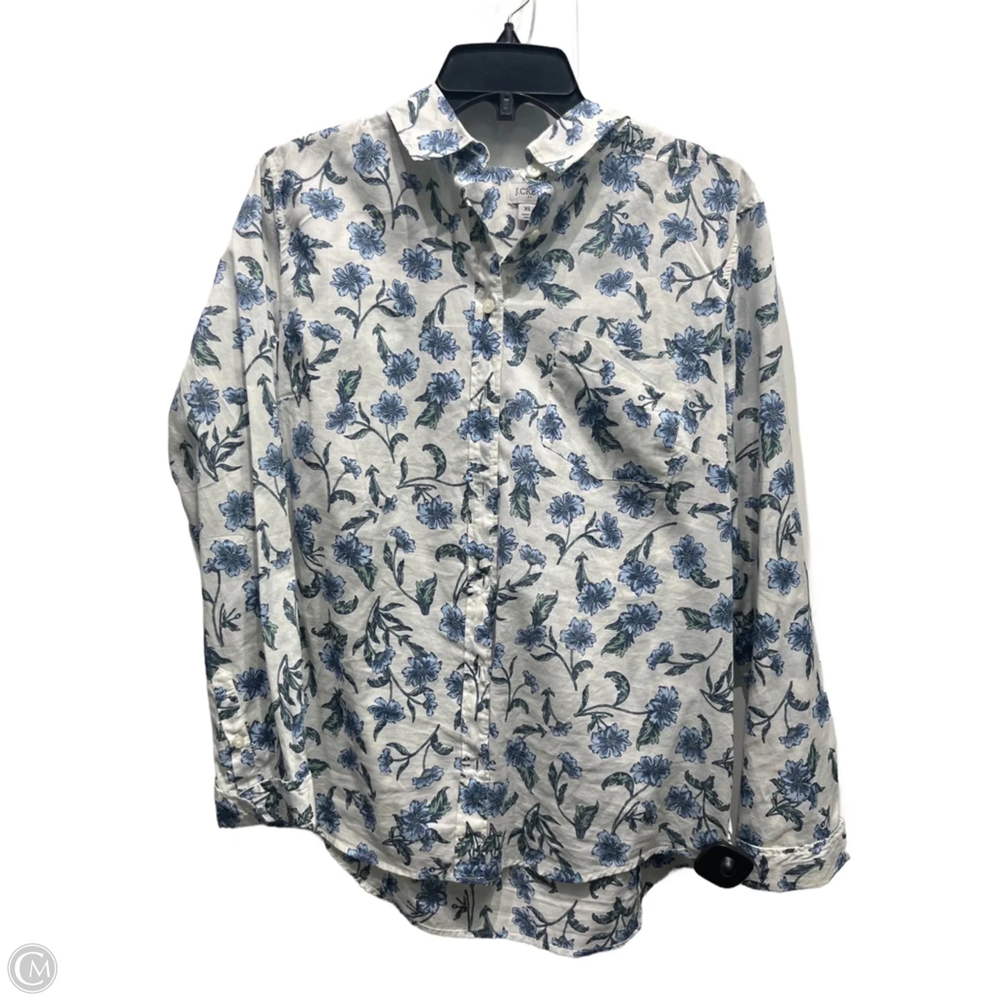 Top Long Sleeve By J. Crew In Blue & Green, Size: Xl