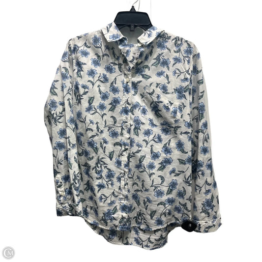 Top Long Sleeve By J. Crew In Blue & Green, Size: Xl