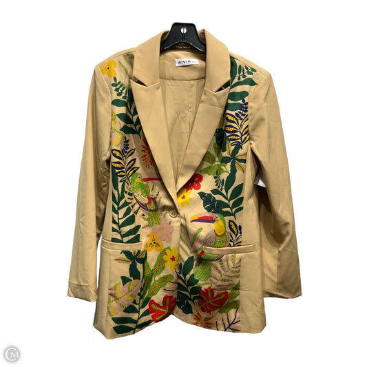 Blazer By RIVIR In Green & Tan, Size: S