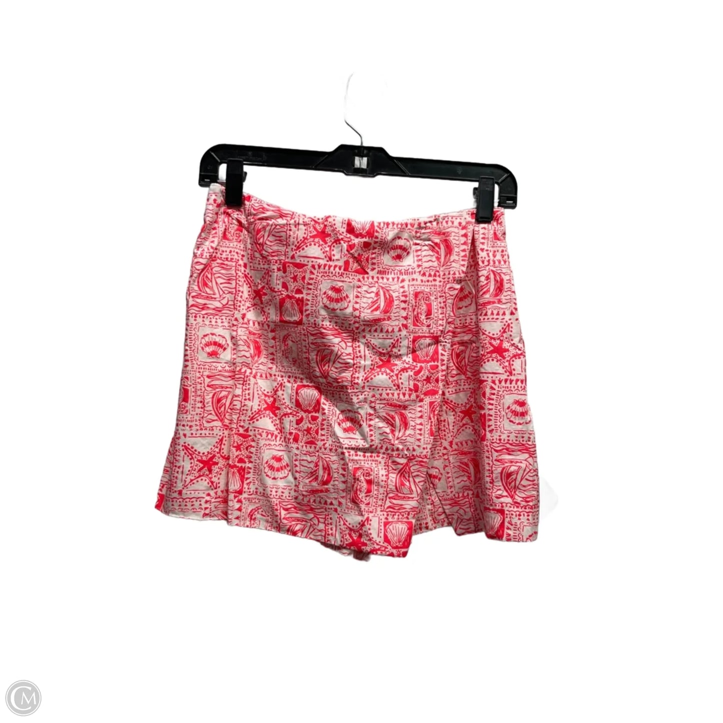 Skort Designer By Lilly Pulitzer In Orange & White, Size: 2