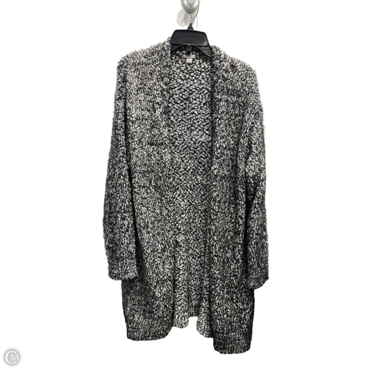 Sweater Cardigan By Falls Creek In Black & White, Size: Xl