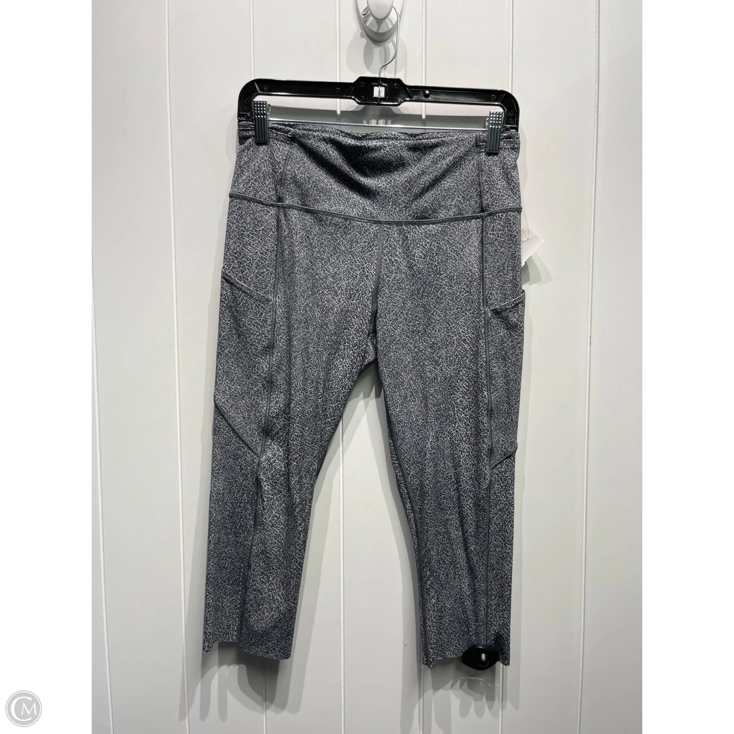 Athletic Capris By Lululemon In Black & Grey, Size: 10
