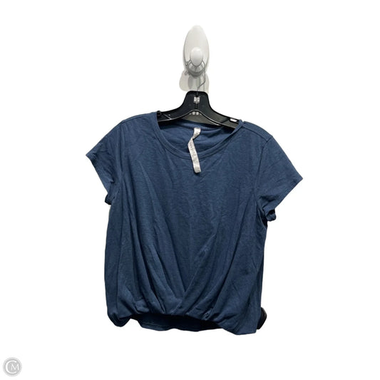 Athletic Top Short Sleeve By Lululemon In Navy, Size: 6