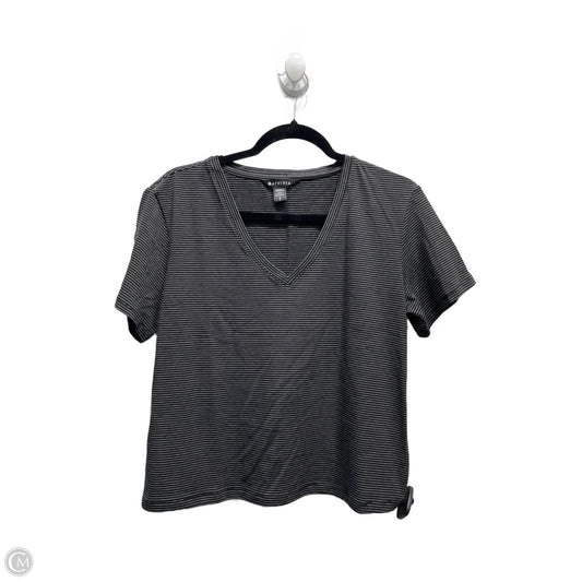 Athletic Top Short Sleeve By Athleta In Black & White, Size: S