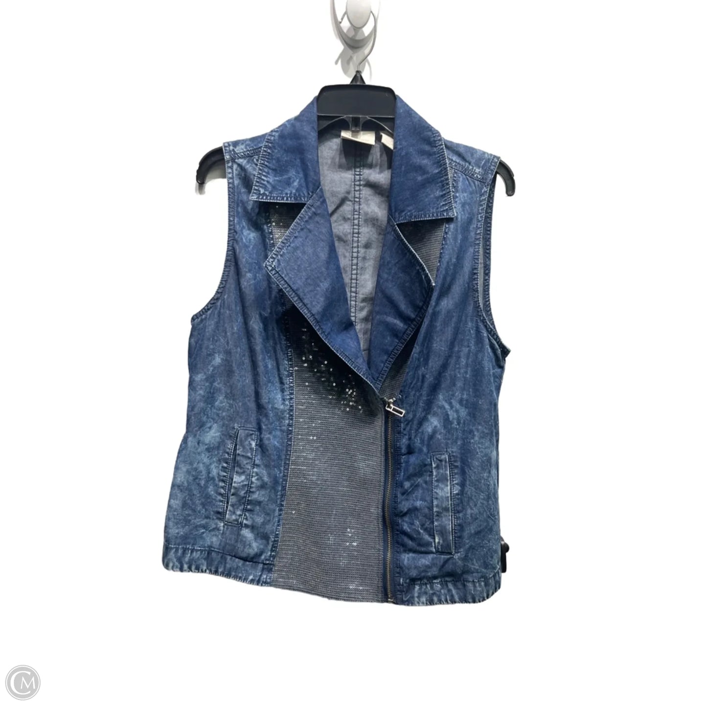 Vest Other By Chicos In Blue Denim, Size: M