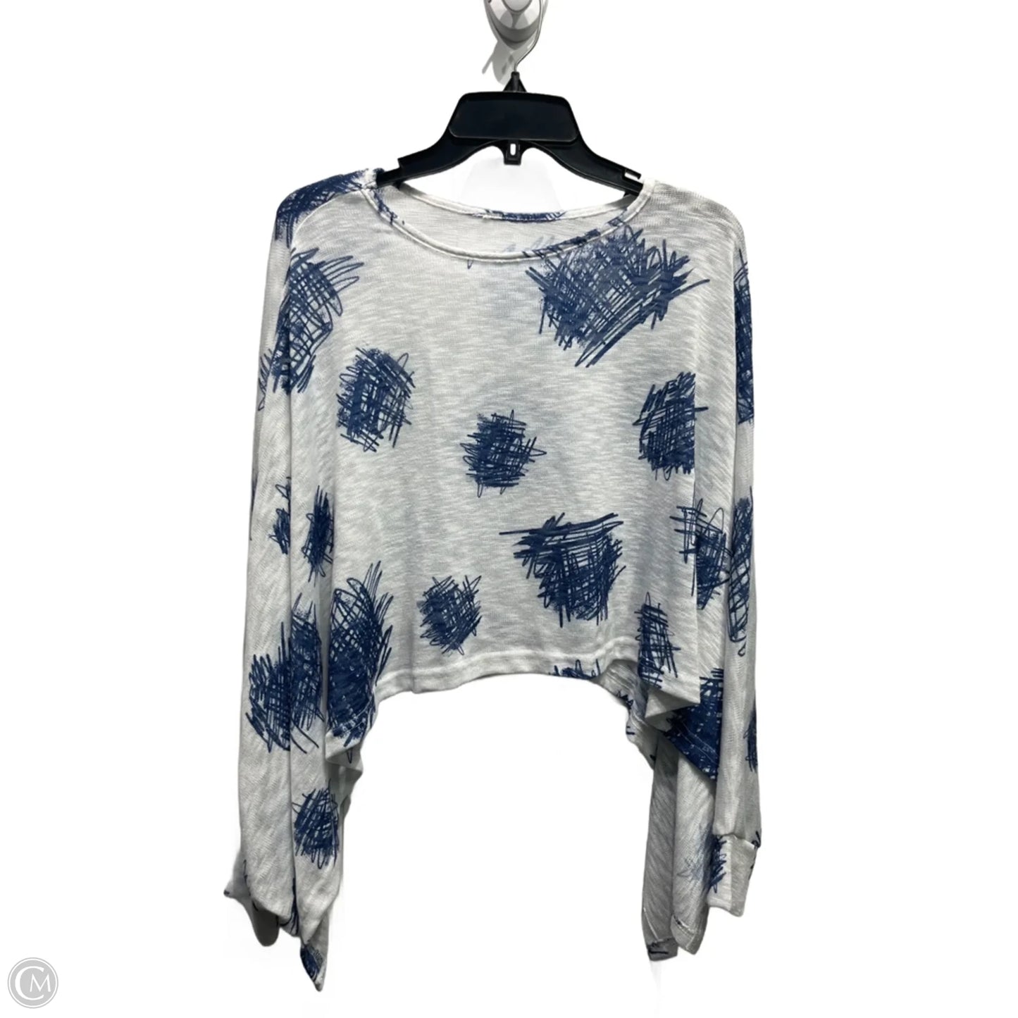 Shawl By Clothes Mentor In Blue & White, Size: Osfm