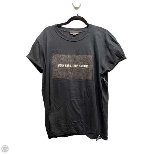 Top Short Sleeve By californian stitch In Black & Silver, Size: Xl