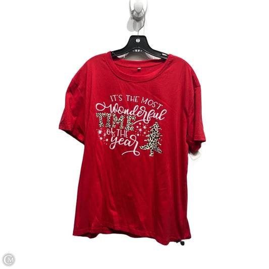 Top Short Sleeve Basic By Clothes Mentor In Black & Red, Size: Xl