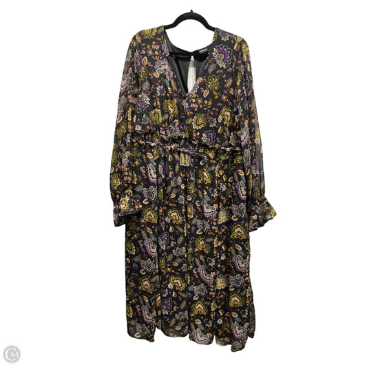 Dress Casual Midi By Torrid In Black & Yellow, Size: 2x