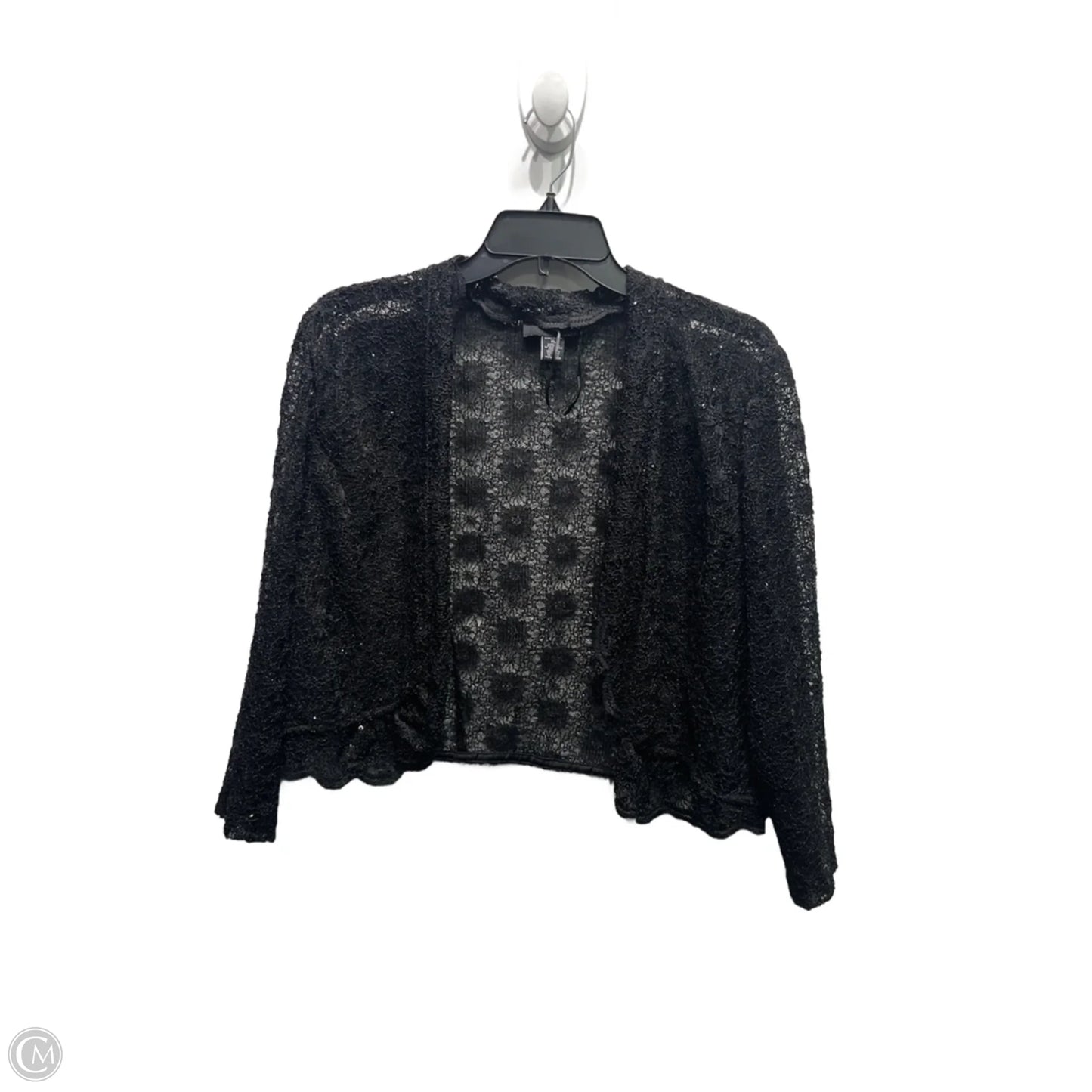 Cardigan By R And M Richards In Black, Size: Xl