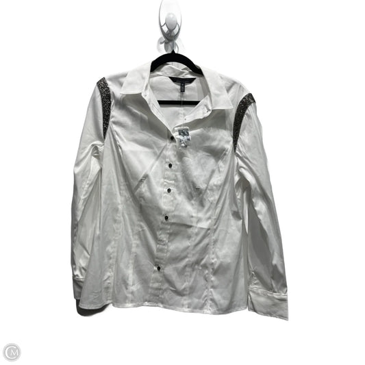Top Long Sleeve By White House Black Market In White, Size: 10