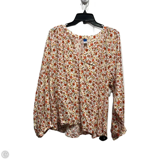 Top Long Sleeve By Old Navy In Orange & Yellow, Size: L