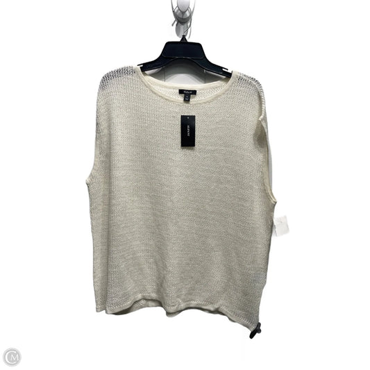 Sweater Short Sleeve By Alfani In Cream, Size: Xl