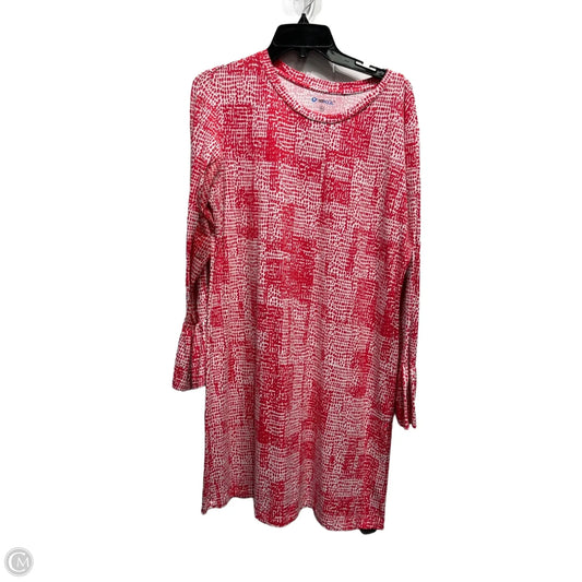 Dress Casual Short By Ibkul In Red & White, Size: Xl
