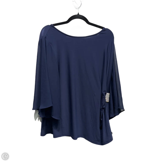 Blouse Short Sleeve By Dressbarn In Navy, Size: 2x