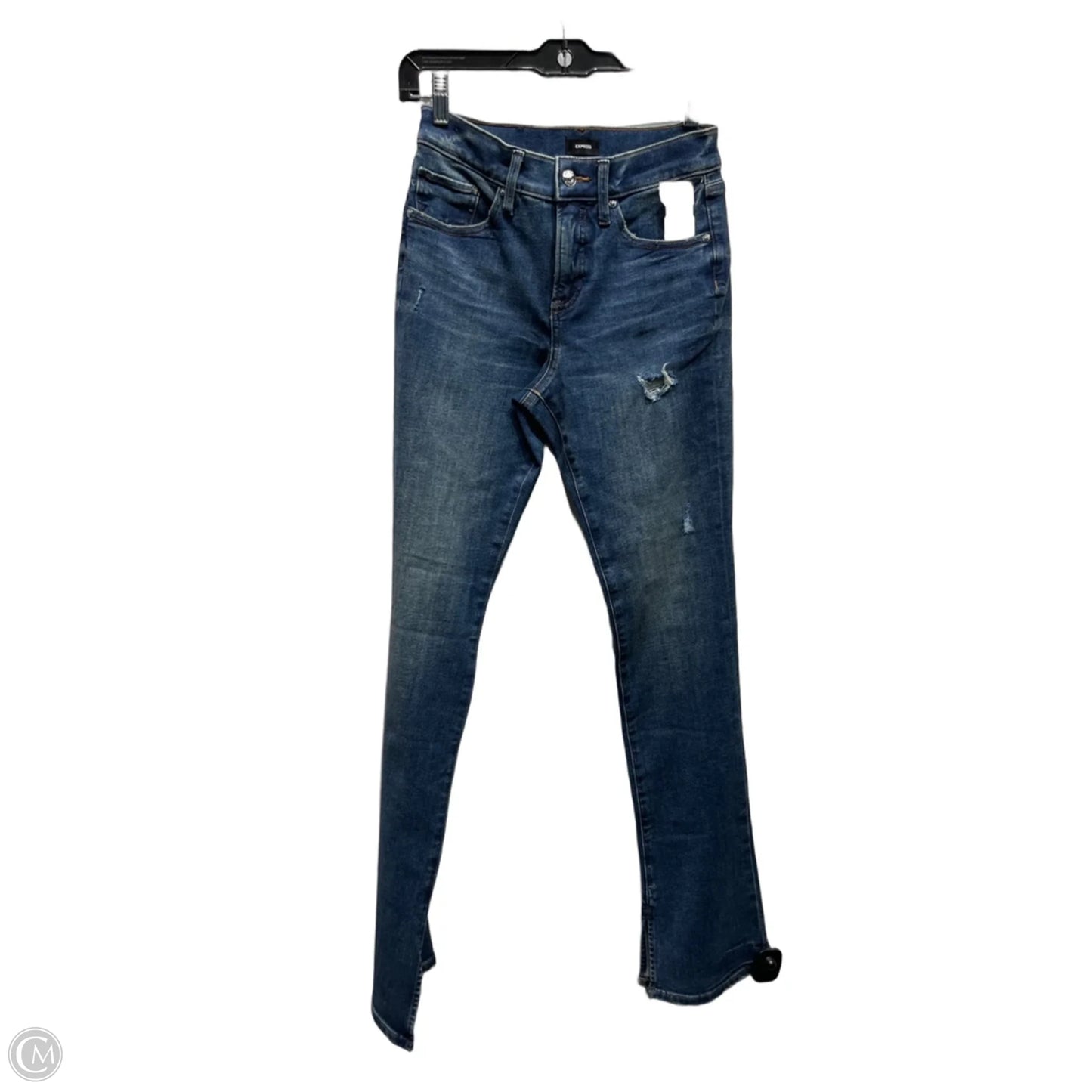 Jeans Flared By Express In Blue Denim, Size: 2