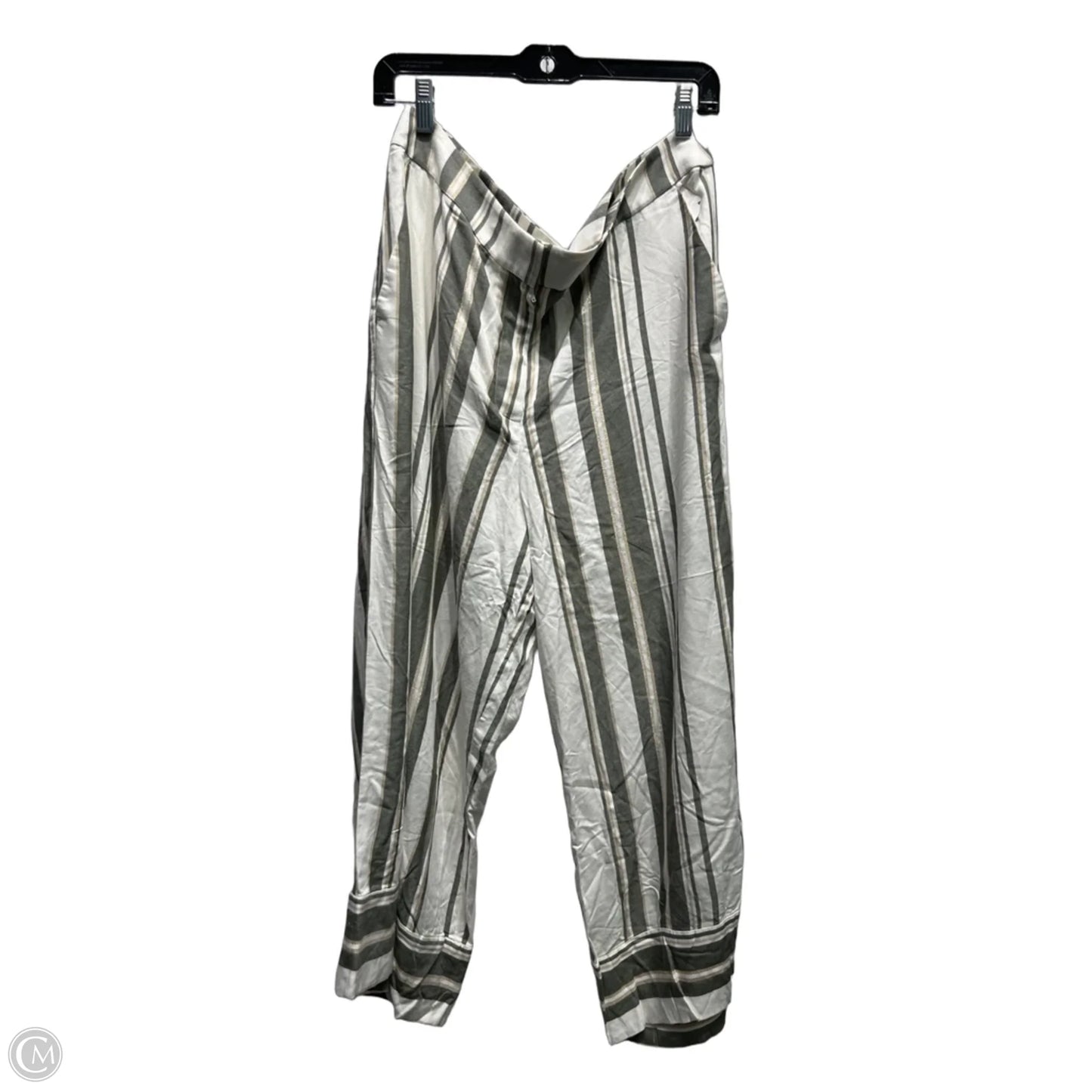 Pants Wide Leg By Loft In Green & White, Size: L