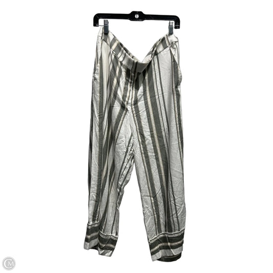 Pants Wide Leg By Loft In Green & White, Size: L